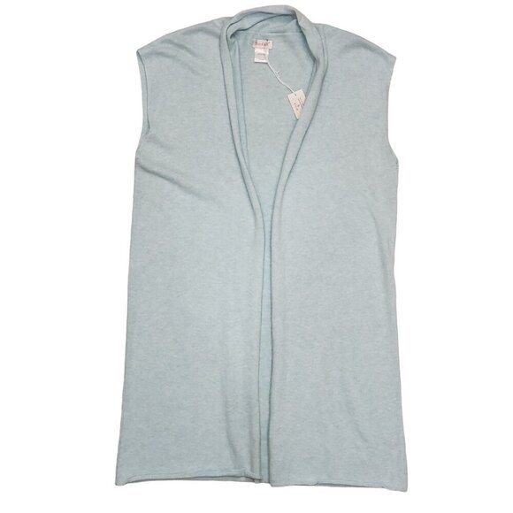 Top it Off Cashmere Blend Long Vest Blue Womens OS Coastal Grandma Beachy NEW - Picture 1 of 9